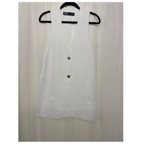ZARA white vest w/ gold buttons size small